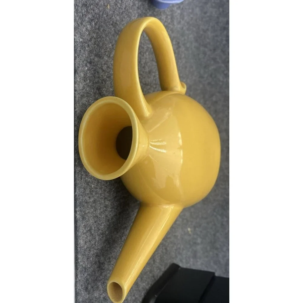 Lindt-Stymeist Colorways Yellow Cruet Oil Vinegar Pitcher Blue Lid MCM Japan